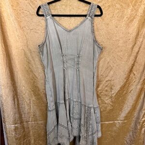 Boho green summer dress